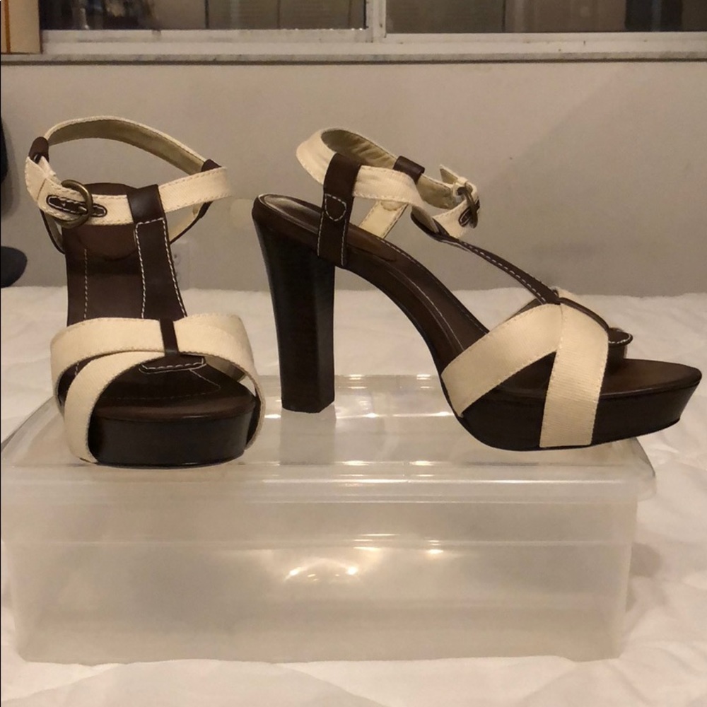 Old Navy Size 9 Brown and Cream Platform Shoe, New